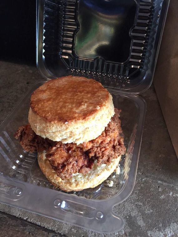 Chicken biscuit at saison market